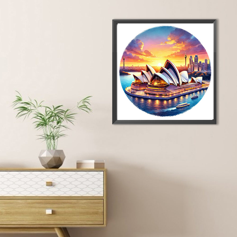 Sydney Opera House - Full Round Drill Diamond Painting 30*30CM