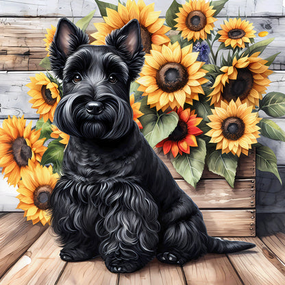 Schnauzer - Full Round Drill Diamond Painting 40*40CM