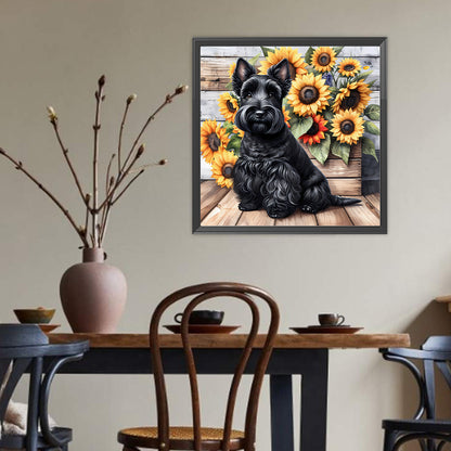 Schnauzer - Full Round Drill Diamond Painting 40*40CM