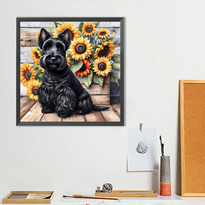 Schnauzer - Full Round Drill Diamond Painting 40*40CM
