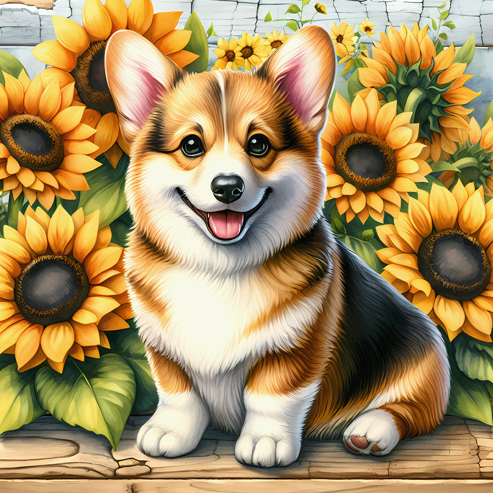 Corgi - Full Round Drill Diamond Painting 40*40CM