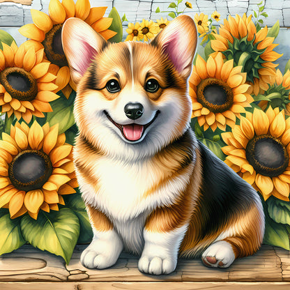 Corgi - Full Round Drill Diamond Painting 40*40CM