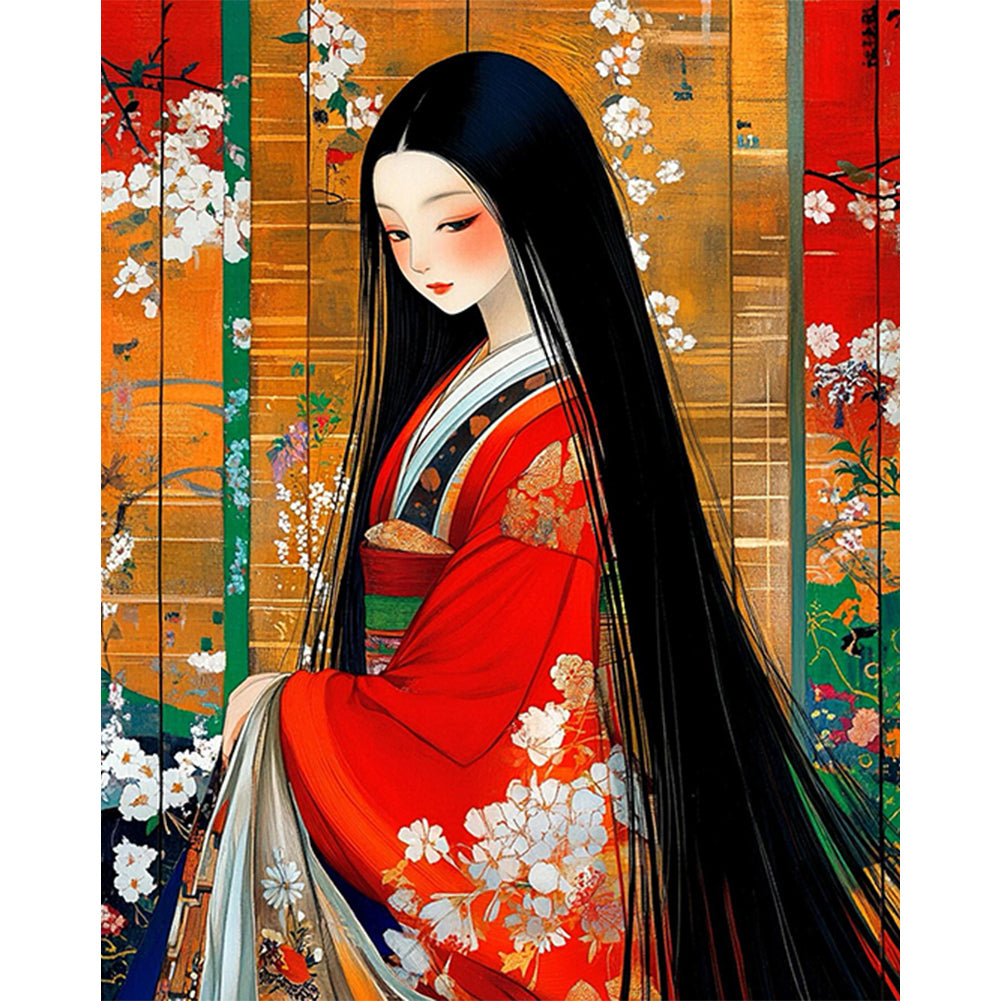 Japanese Girl - Full AB Round Drill Diamond Painting 40*50CM