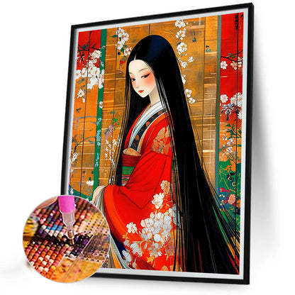 Japanese Girl - Full AB Round Drill Diamond Painting 40*50CM