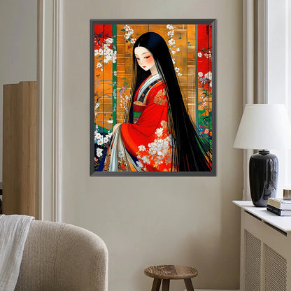 Japanese Girl - Full AB Round Drill Diamond Painting 40*50CM
