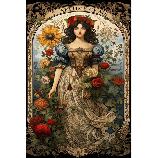 Black-Haired Goddess - Full Round Drill Diamond Painting 40*60CM