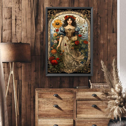 Black-Haired Goddess - Full Round Drill Diamond Painting 40*60CM