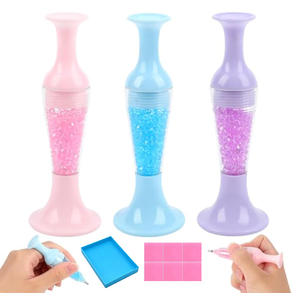 3Pcs Vase Shape 5D Diamond Painting Tool Diamond Art Painting Pen for Art Crafts