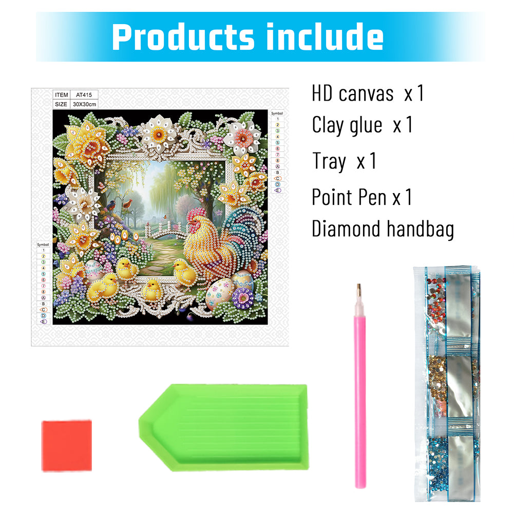 Easter Egg Chick - Special Shaped Drill Diamond Painting 30*30CM