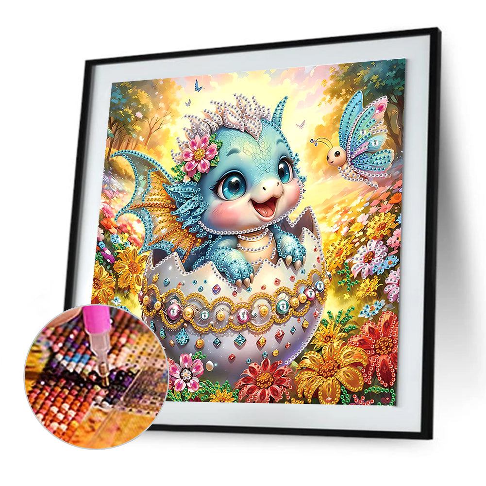 Easter Egg Dinosaur - Special Shaped Drill Diamond Painting 30*30CM