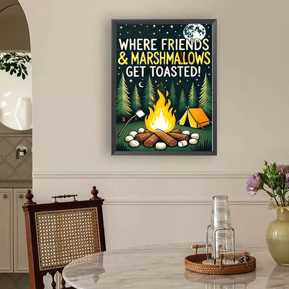 Outdoor Camping Bonfire - Full Round Drill Diamond Painting 30*40CM