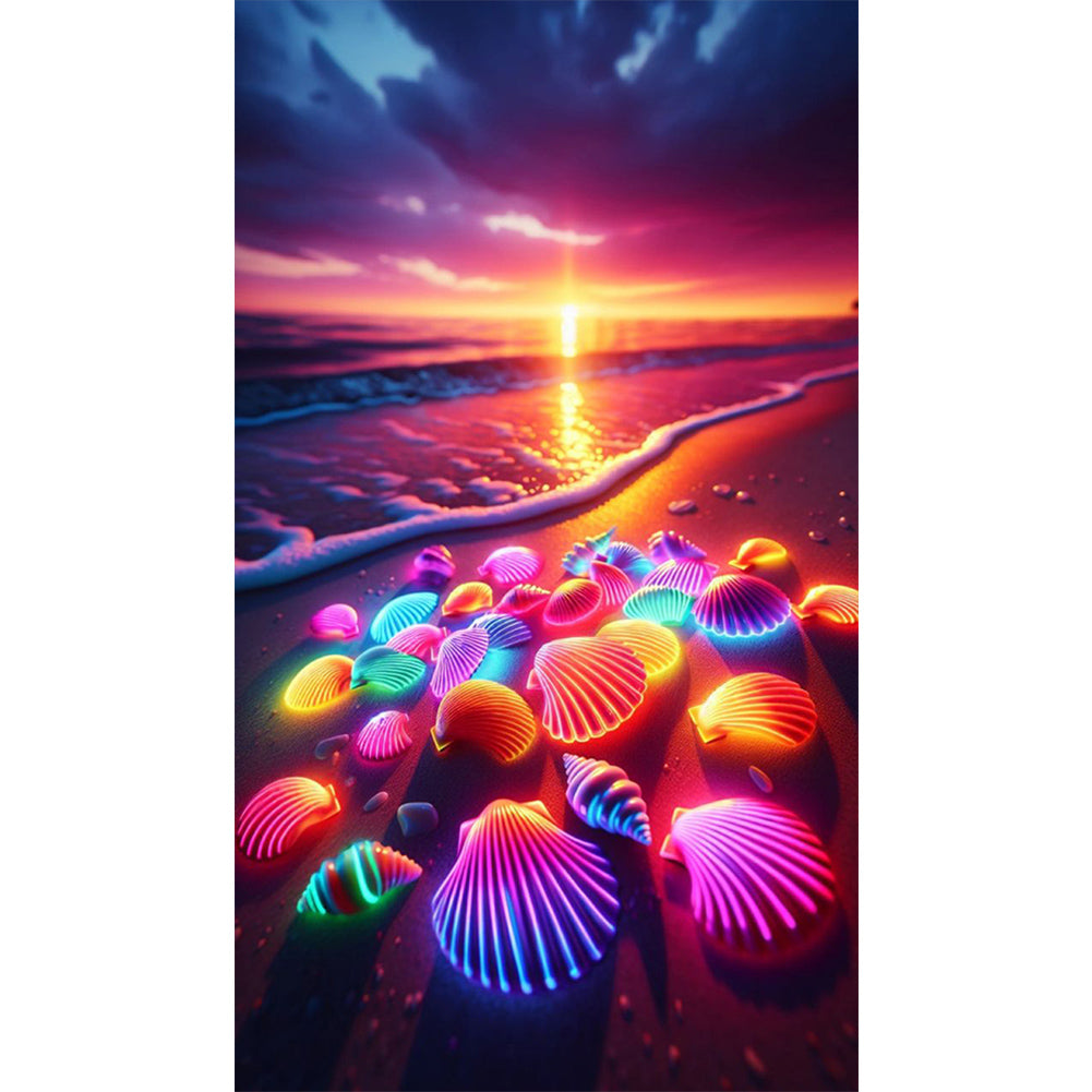 Colorful Fluorescent Shells - Full AB Round Drill Diamond Painting 40*70CM