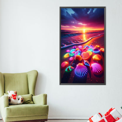 Colorful Fluorescent Shells - Full AB Round Drill Diamond Painting 40*70CM