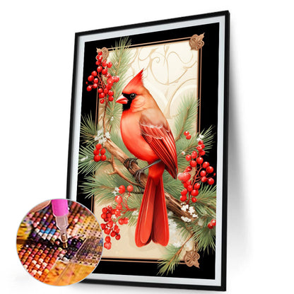 North American Cardinal On The Branch - Full AB Round Drill Diamond Painting 40*65CM