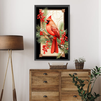North American Cardinal On The Branch - Full AB Round Drill Diamond Painting 40*65CM