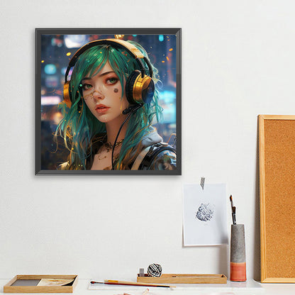Music Trend Girl - Full Square Drill Diamond Painting 40*40CM