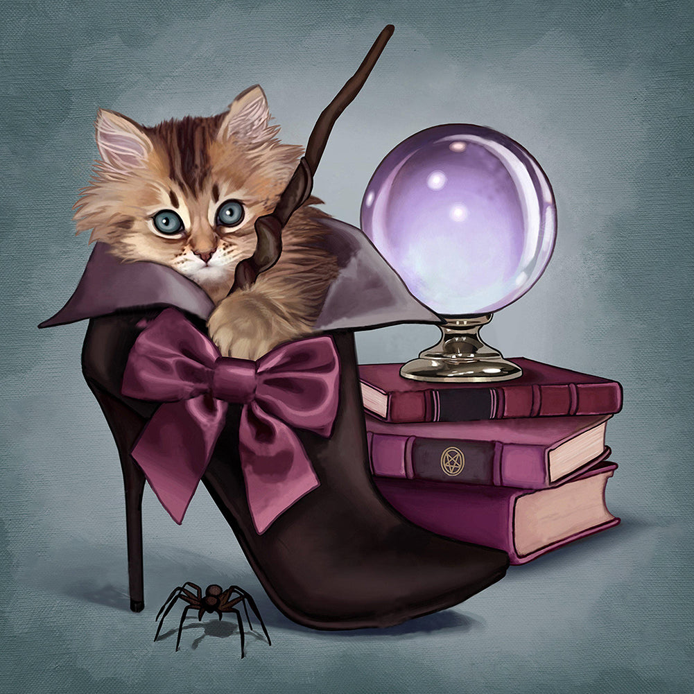 Cat Witch - Full Square Drill Diamond Painting 40*40CM