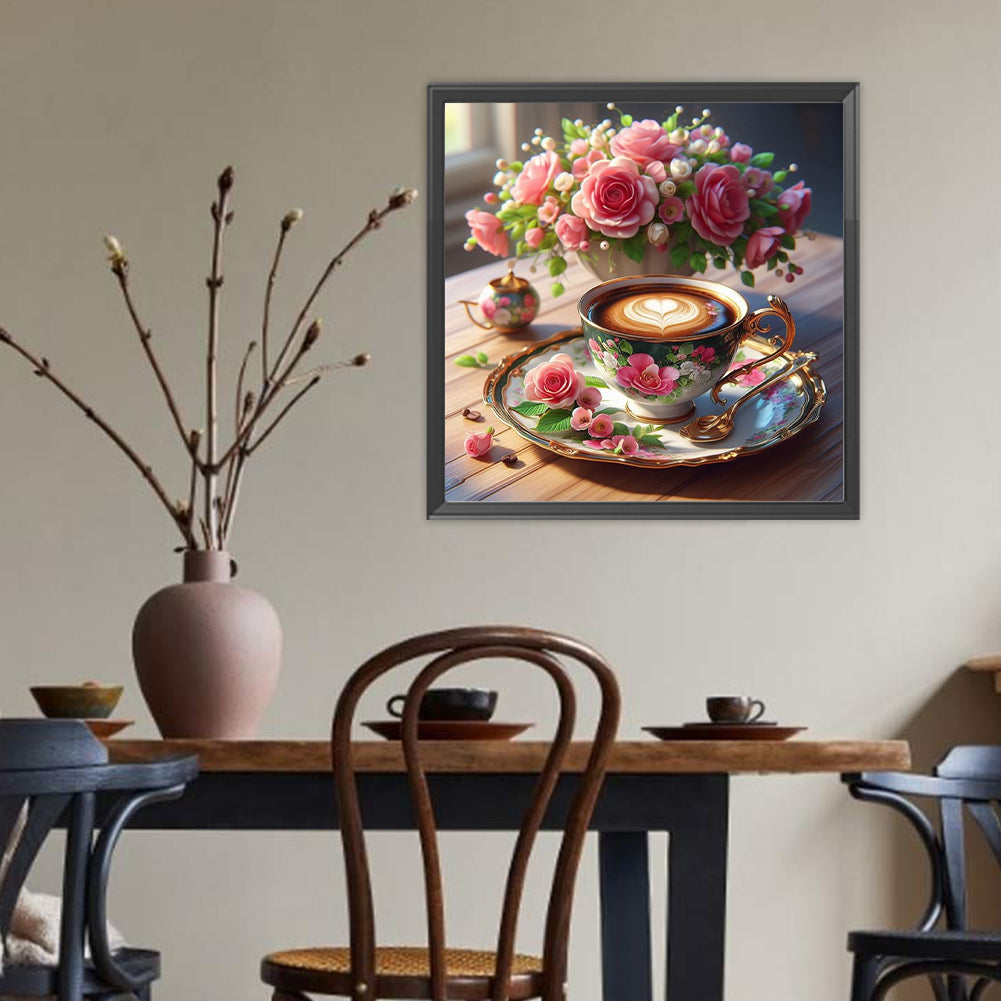 Vase Coffee - Full Round Drill Diamond Painting 40*40CM