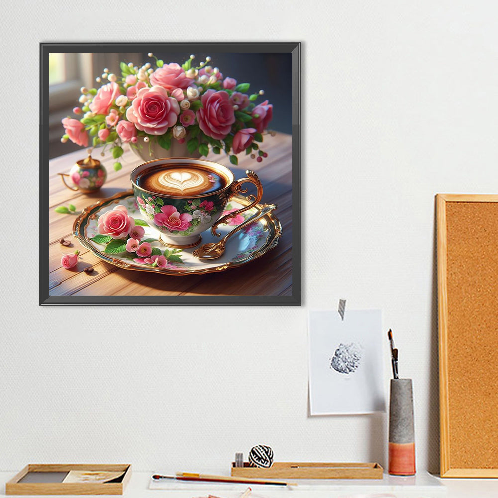 Vase Coffee - Full Round Drill Diamond Painting 40*40CM