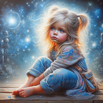 Dream Butterfly Little Girl - Full Square Drill Diamond Painting 40*40CM