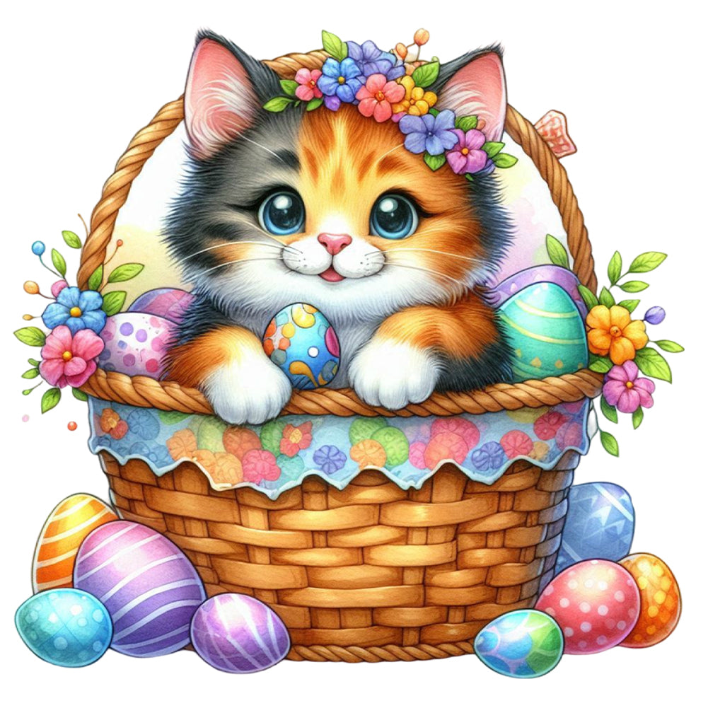 Cat - Full Round Drill Diamond Painting 40*40CM