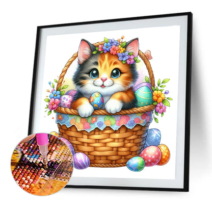 Cat - Full Round Drill Diamond Painting 40*40CM