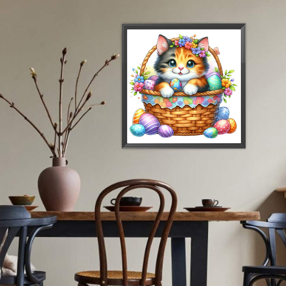 Cat - Full Round Drill Diamond Painting 40*40CM