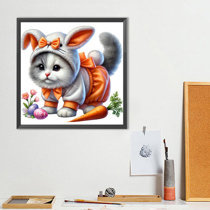 Cat And Carrot - Full Round Drill Diamond Painting 40*40CM