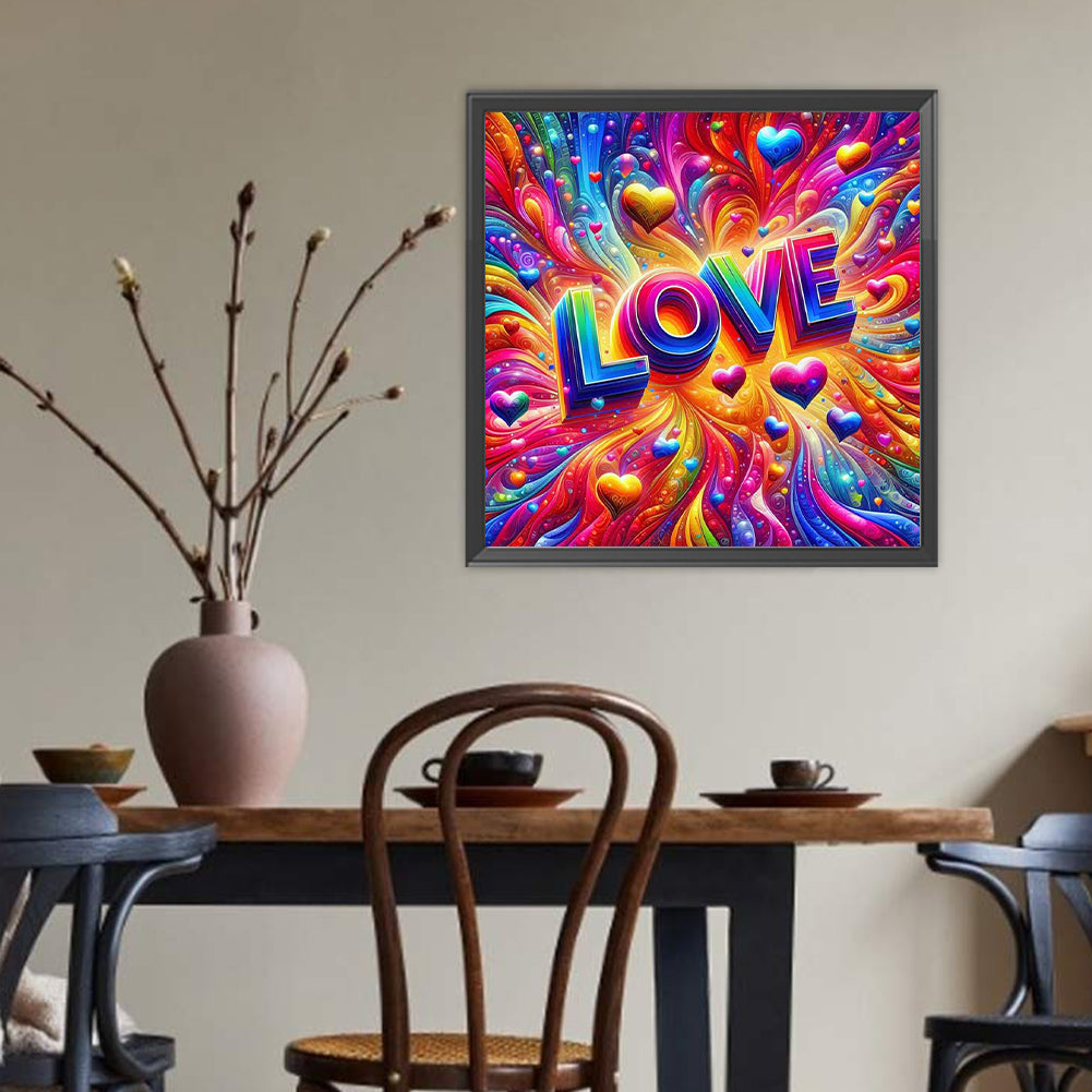 Colorful Love - Full Round Drill Diamond Painting 40*40CM