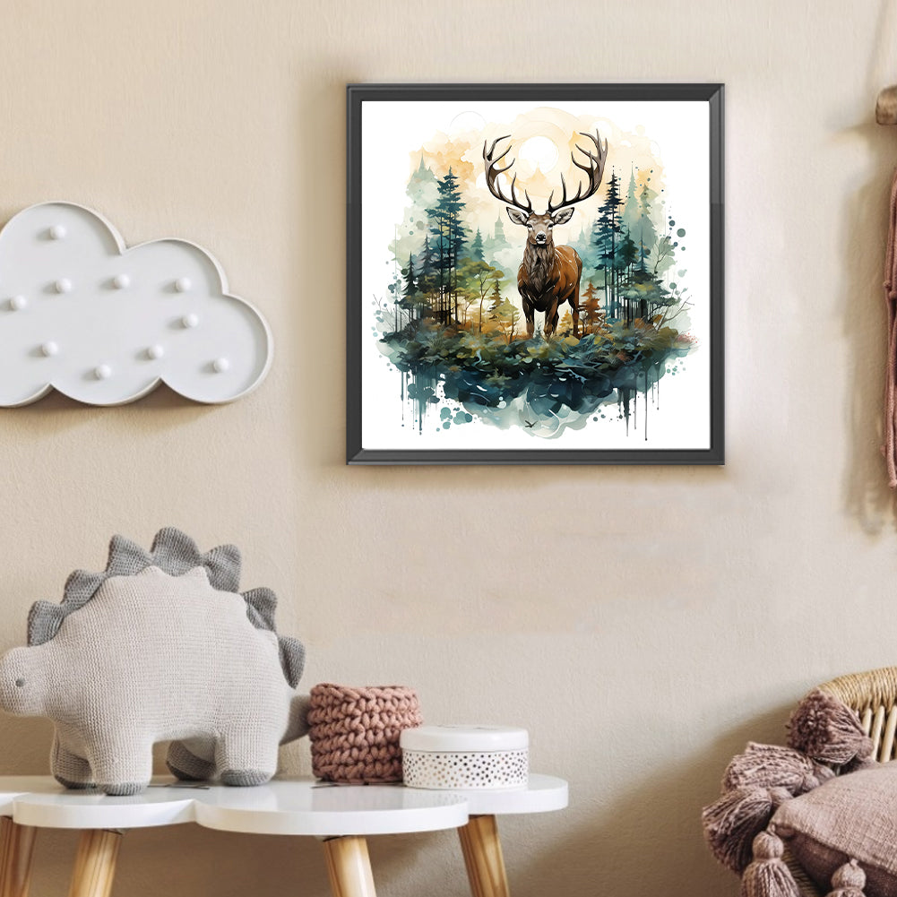 Forest Deer - Full Round Drill Diamond Painting 30*30CM