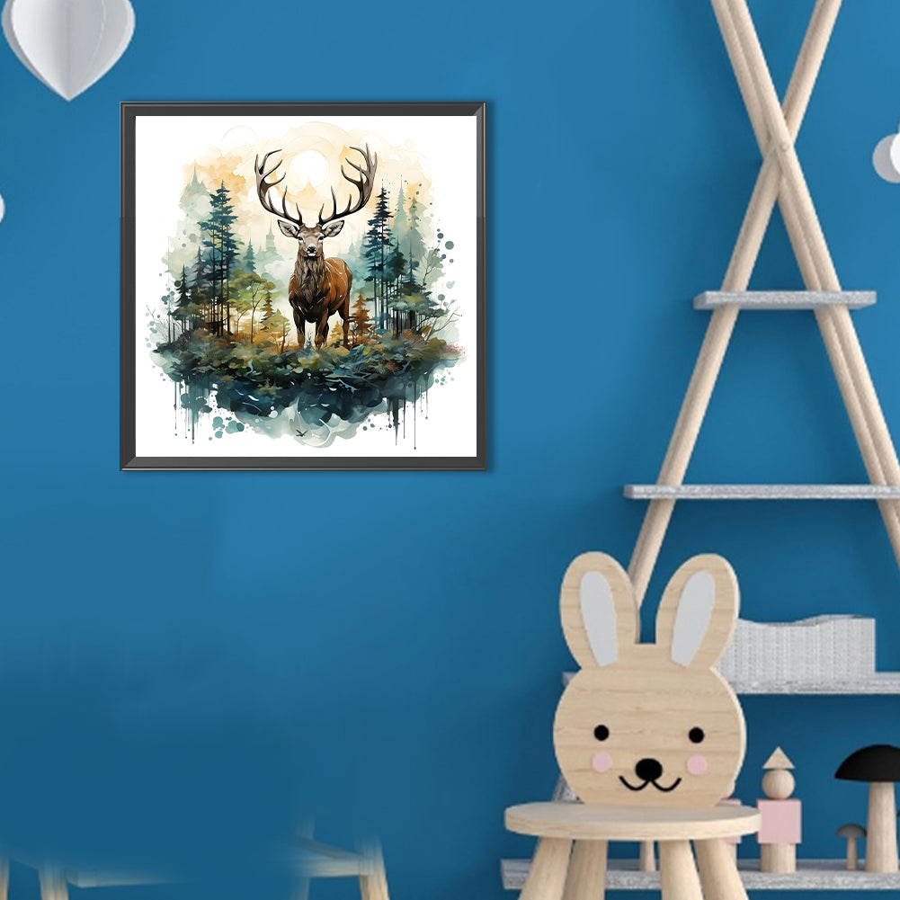 Forest Deer - Full Round Drill Diamond Painting 30*30CM