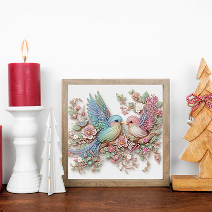 Pink Bird - Special Shaped Drill Diamond Painting 30*30CM