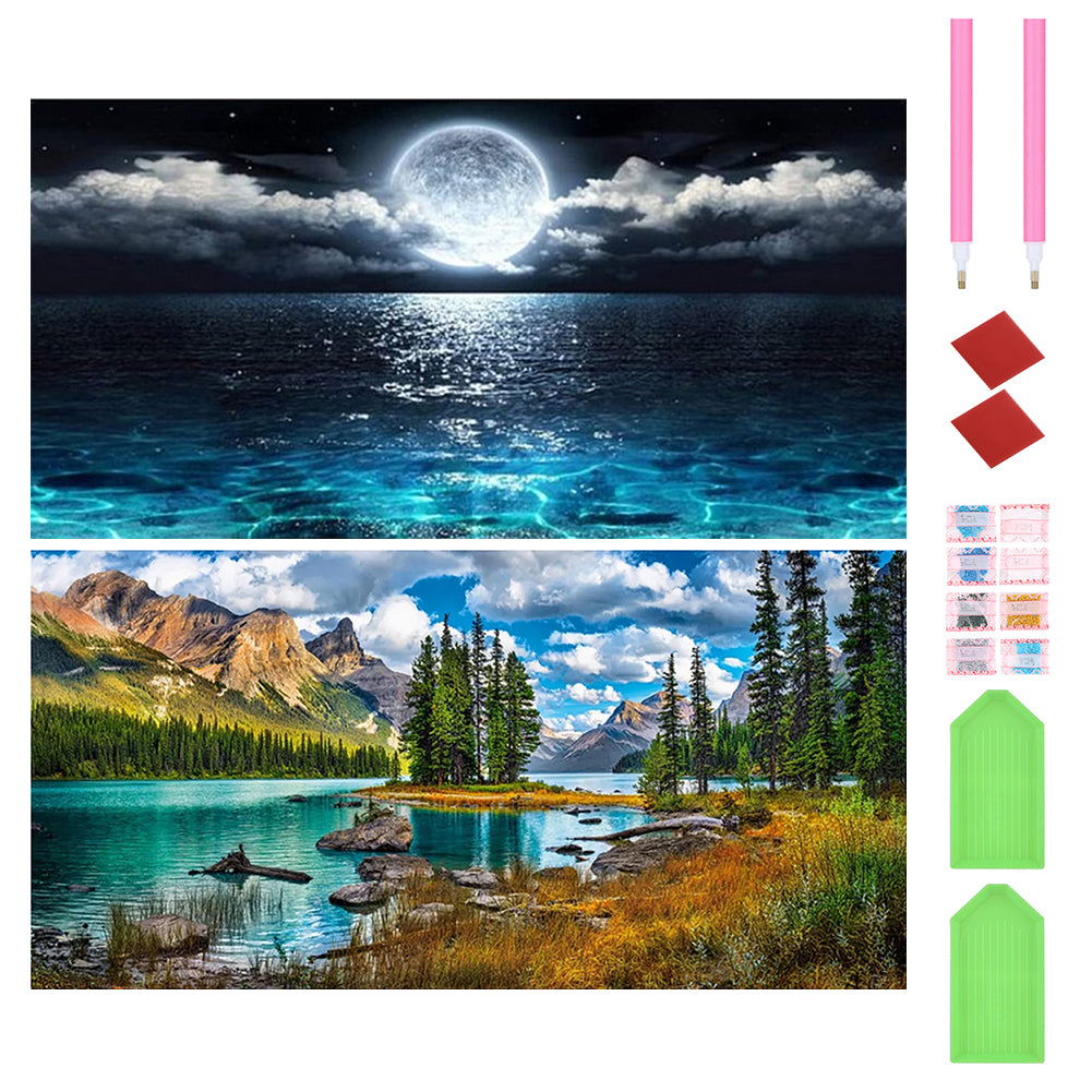 Outdoor Scenery - Full AB Round Drill Diamond Painting 80*40CM