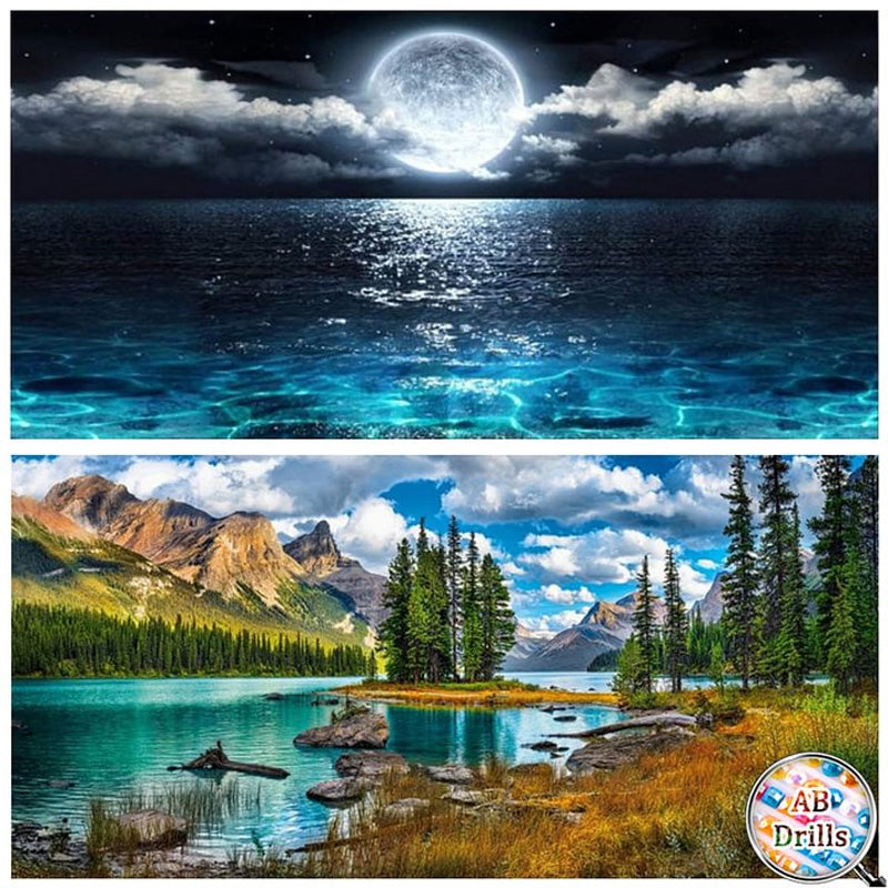 Outdoor Scenery - Full AB Round Drill Diamond Painting 80*40CM