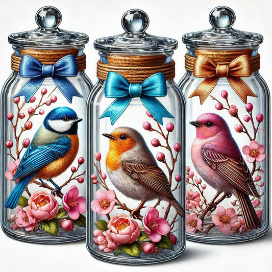 Birds In Bottles - Full Round Drill Diamond Painting 40*40CM