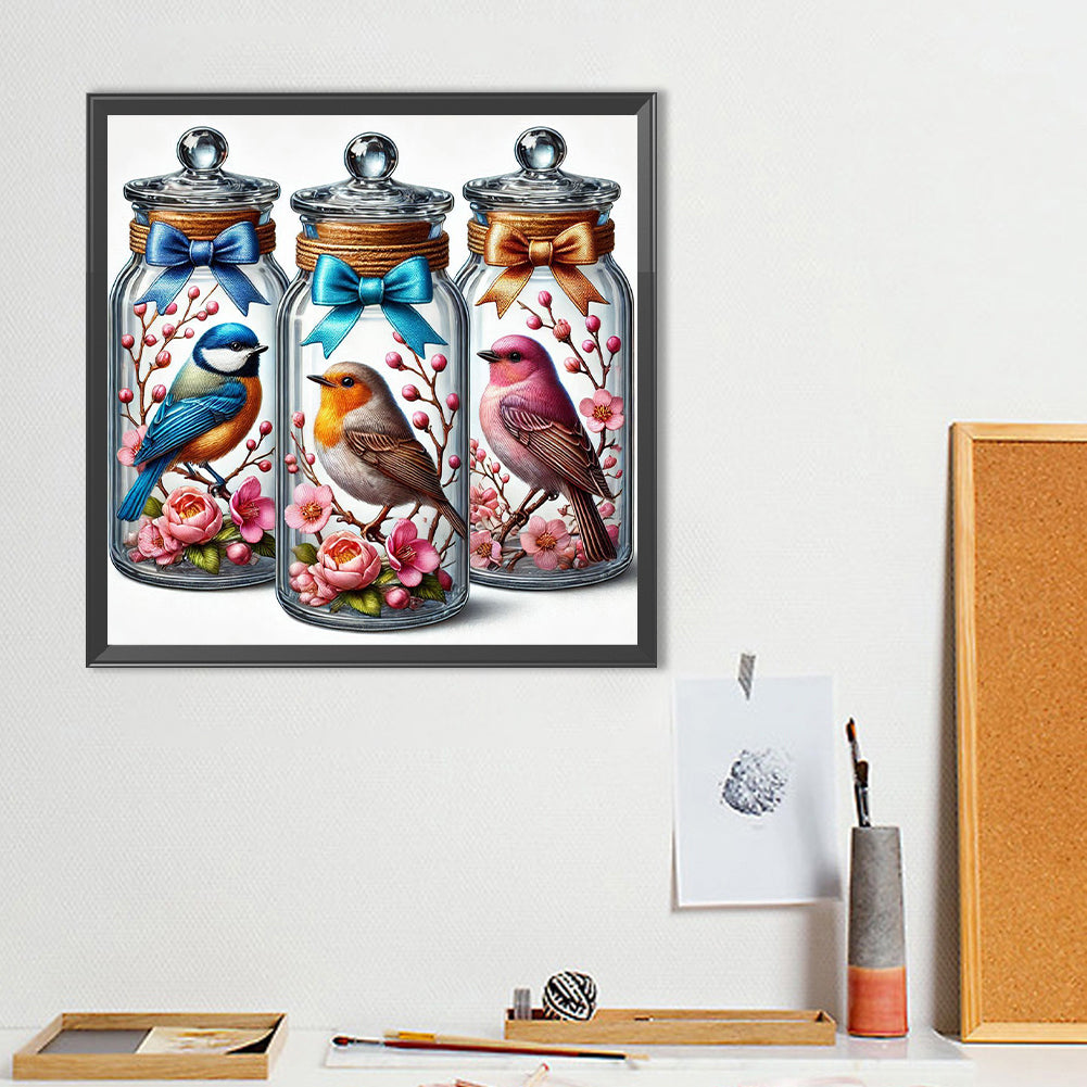 Birds In Bottles - Full Round Drill Diamond Painting 40*40CM