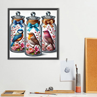 Birds In Bottles - Full Round Drill Diamond Painting 40*40CM