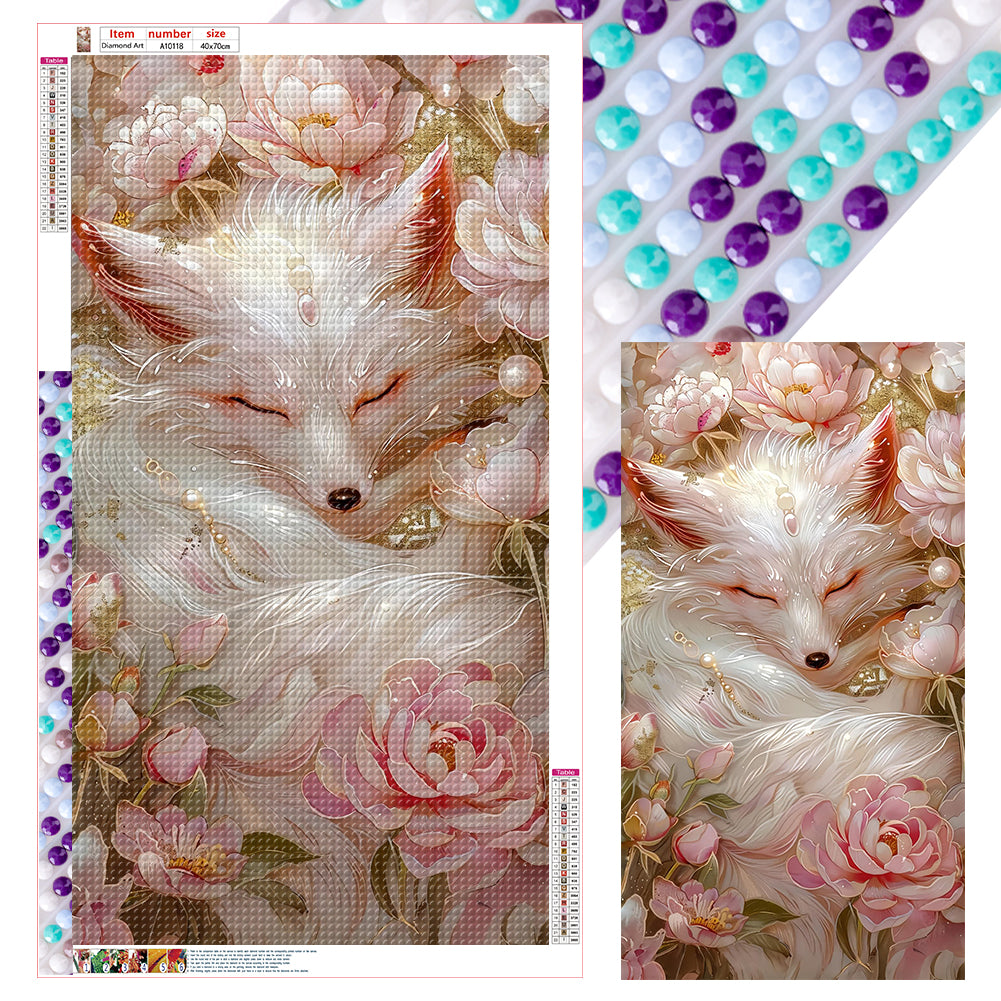 White Foxes - Full Round Drill Diamond Painting 40*70CM