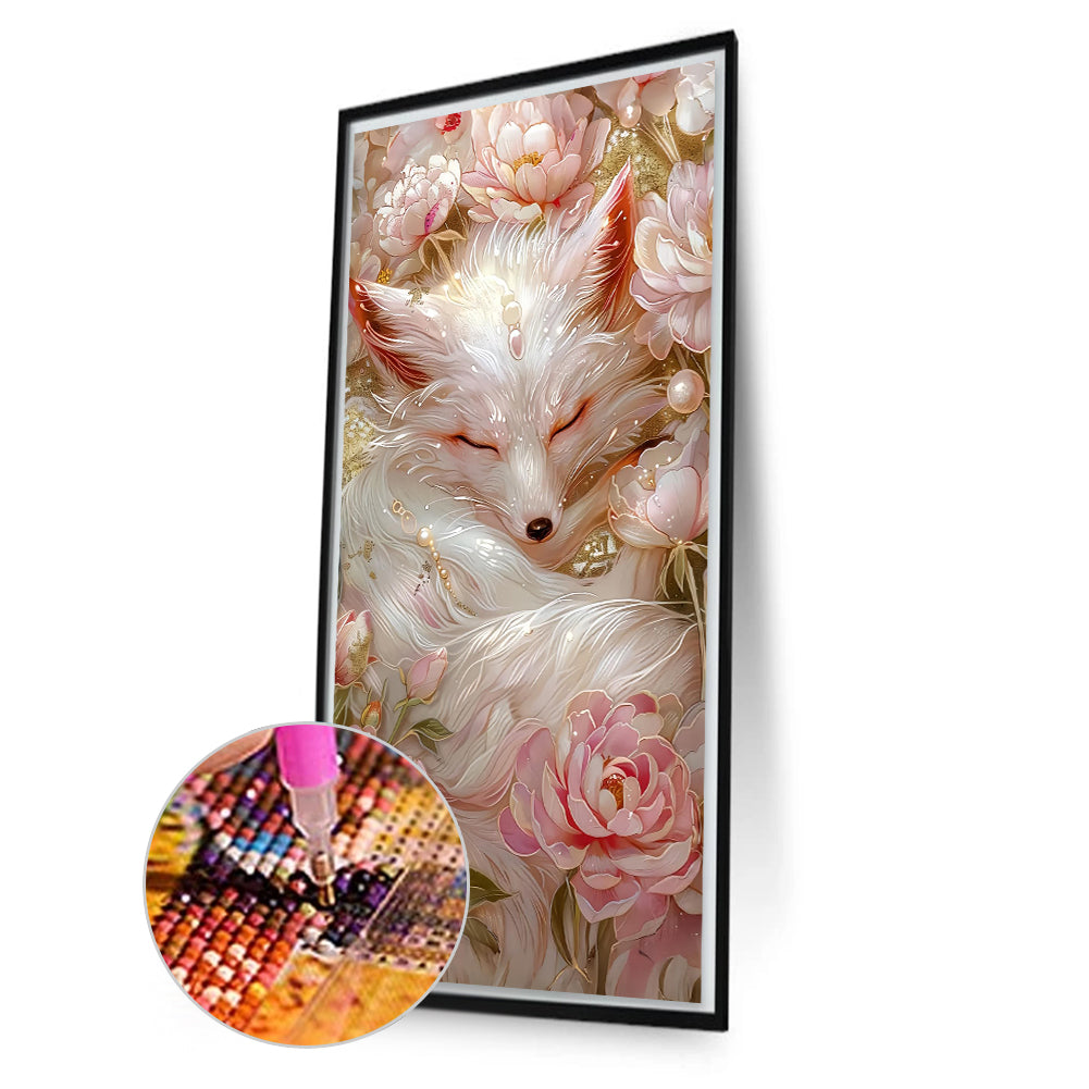 White Foxes - Full Round Drill Diamond Painting 40*70CM