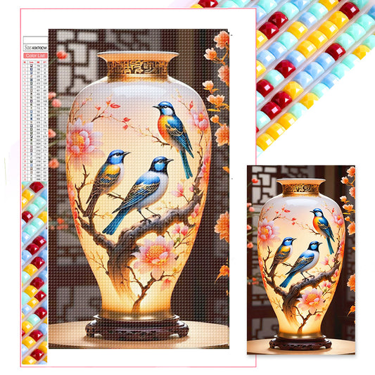 Birds And Vases - Full Square Drill Diamond Painting 40*70CM