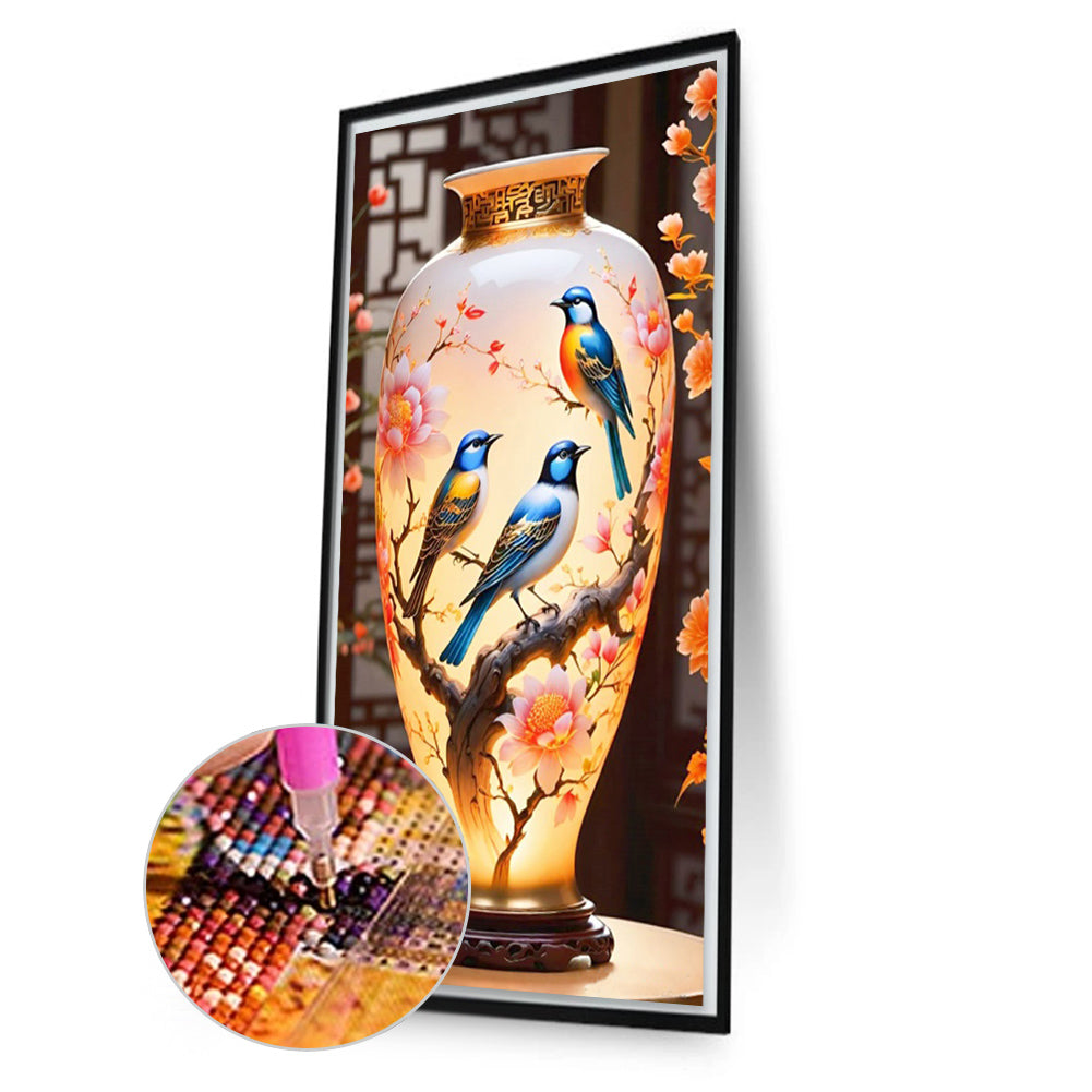 Birds And Vases - Full Square Drill Diamond Painting 40*70CM