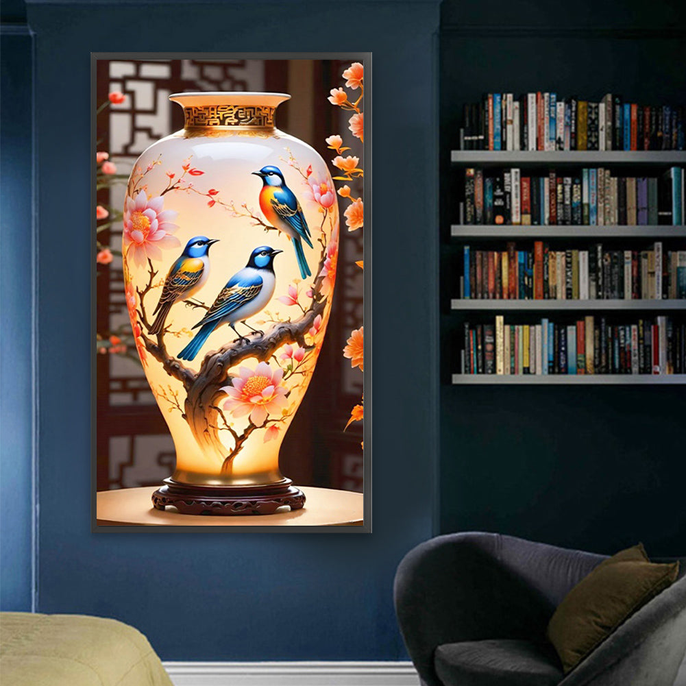 Birds And Vases - Full Square Drill Diamond Painting 40*70CM