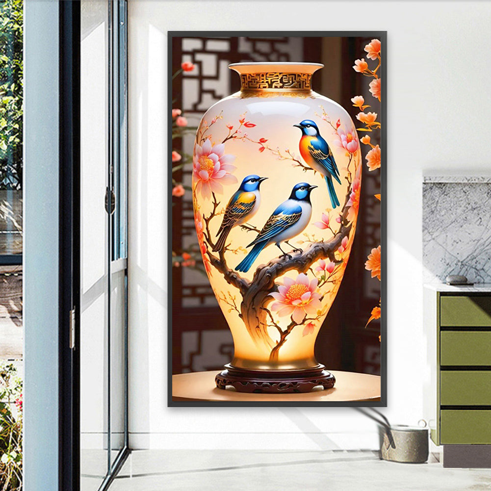 Birds And Vases - Full Square Drill Diamond Painting 40*70CM