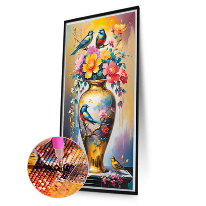 Birds And Vases - Full Square Drill Diamond Painting 40*70CM