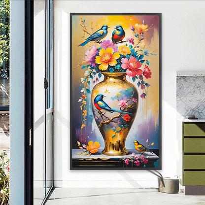Birds And Vases - Full Square Drill Diamond Painting 40*70CM
