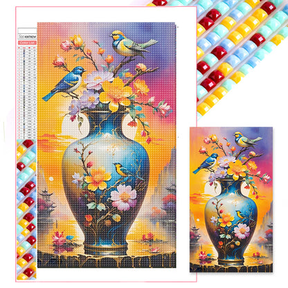 Birds And Vases - Full Square Drill Diamond Painting 40*70CM