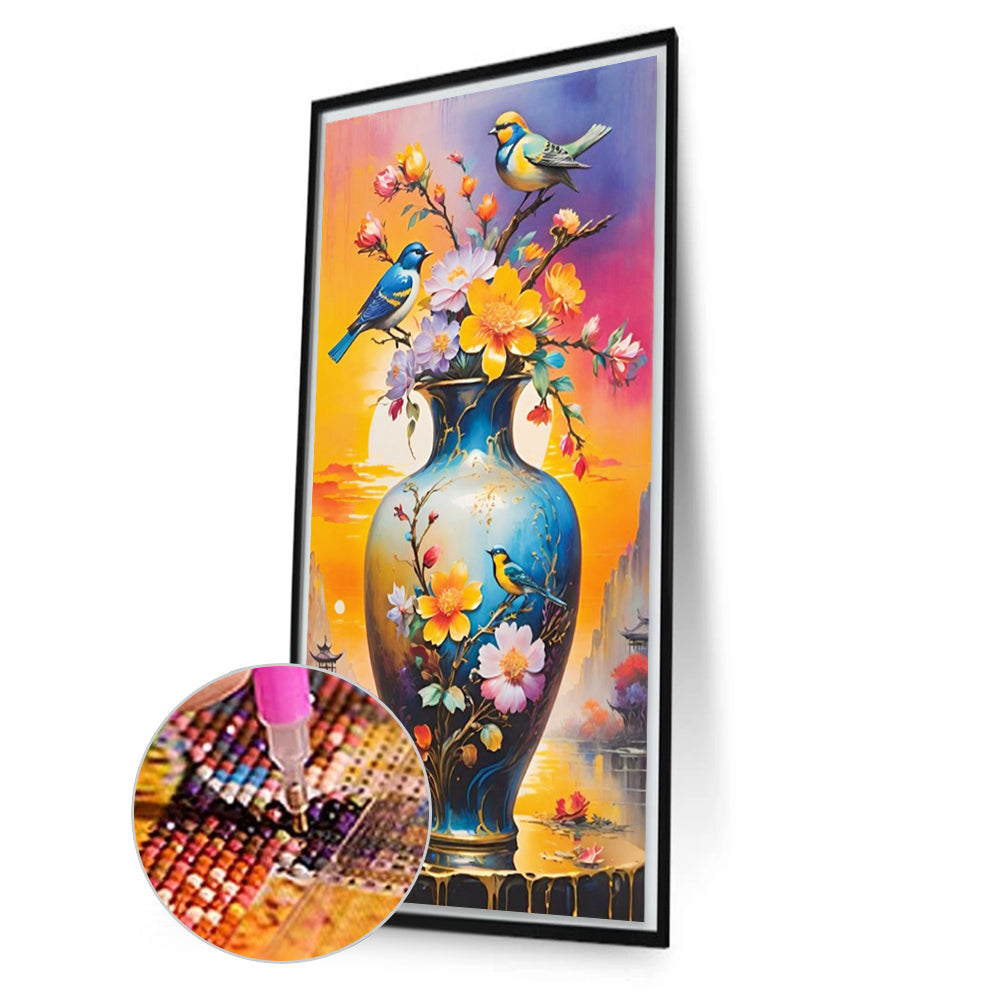 Birds And Vases - Full Square Drill Diamond Painting 40*70CM