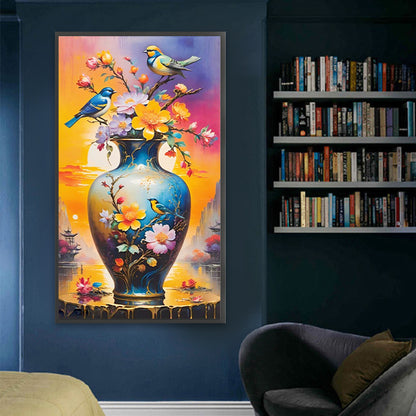 Birds And Vases - Full Square Drill Diamond Painting 40*70CM