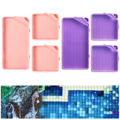 6 Pcs Diamond Art Trays Plastic Rhinestone Tray Organizer Diamond Painting Trays