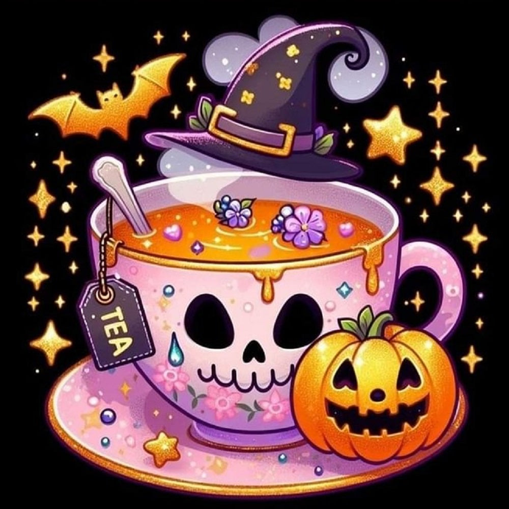 Halloween Magic Tea - Full Round Drill Diamond Painting 40*40CM